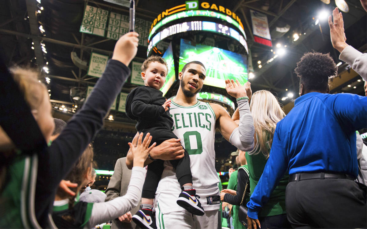 LITTLE DEUCE COUP Tatum’s three-year-old son has succeeded in becoming something of a celebrity in his own right. Jayson Jr. (in November 2019) was one of the breakout stars of the bubble; after he arrived, Stevens tweeted, “I walked down the hallway with Deuce today, which is the highlight of my 70 days here.”